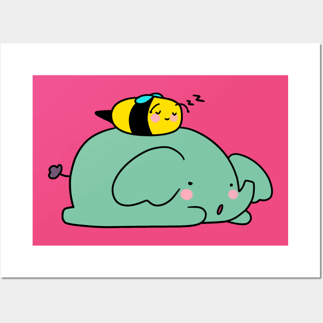 Sleepy Bee and Elephant Wall Art by saradaboru